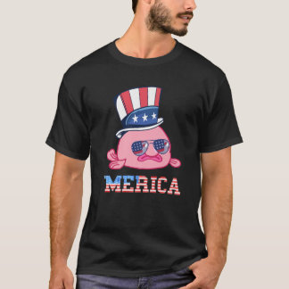 Camiseta Estados Unidos Patriótico Blobfish Bandera Estadou