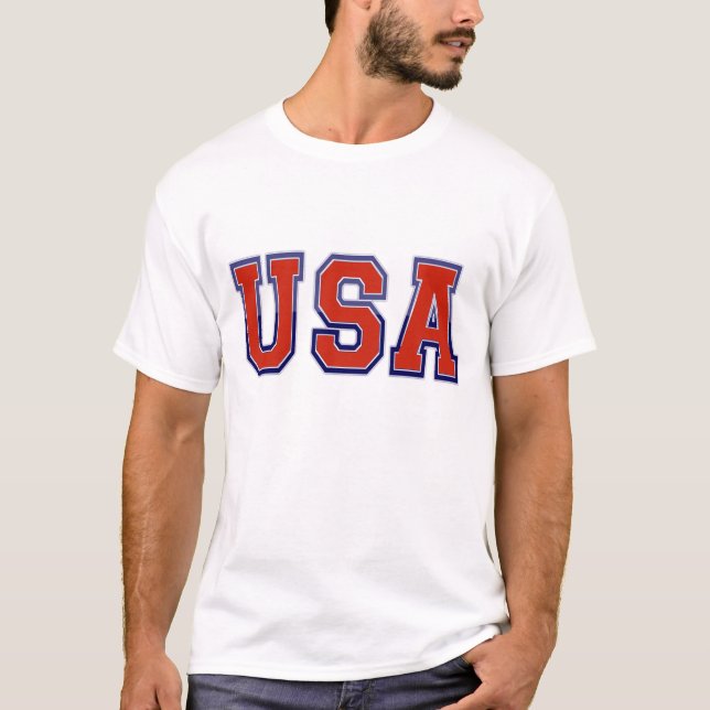 Camiseta Estados Unidos Patriótico en Blanco Rojo y Azul (Anverso)