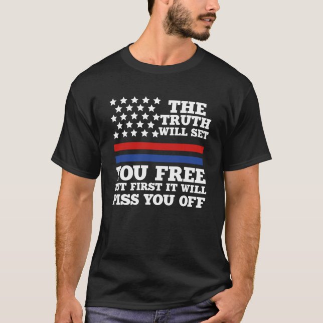 Camiseta Estados Unidos Patriótico La Verdad Te Pondrá En L (Anverso)