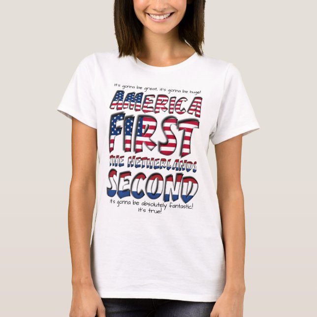 Camiseta ¡Estados Unidos primero los Países Bajos segundo F (Anverso)