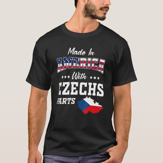 Camiseta Estados Unidos República Checa Mapa de la bandera  (Anverso)