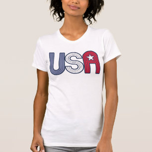 Camiseta Estados Unidos Retro Con Estrella Patriótica