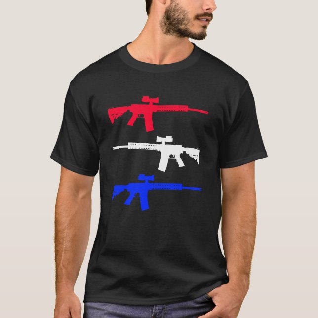 Camiseta Estados Unidos rifa el arma conservadora Segunda e (Anverso)