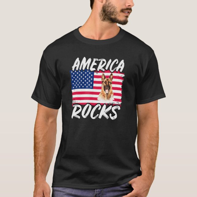 Camiseta Estados Unidos Rocea La Bandera Estadounidense El  (Anverso)