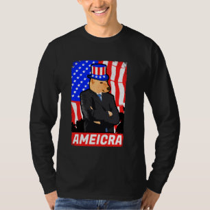 Camiseta Estados Unidos saluda a Shiba Dog Dank Meme Gracio
