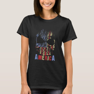 Camiseta Estados Unidos Skull Usa Flag Independence Day 4 D