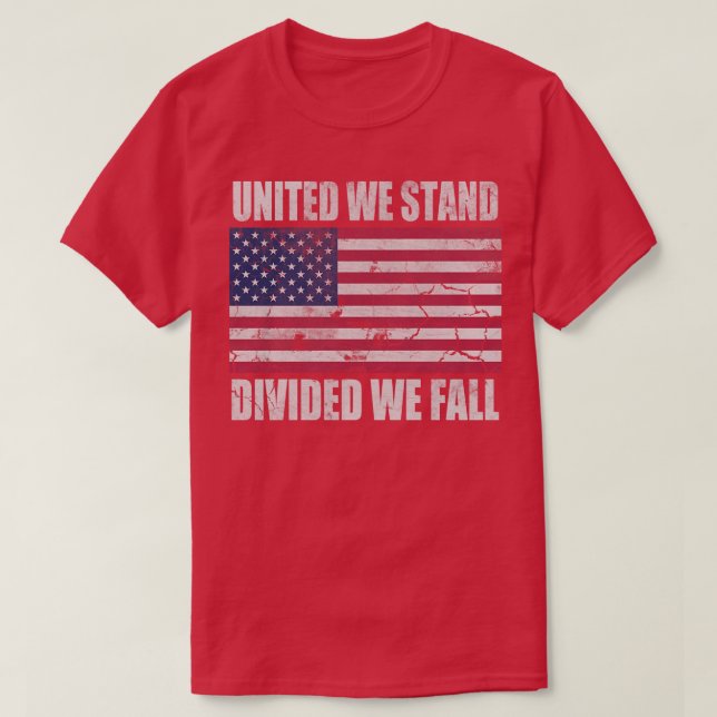 Camiseta Estados Unidos Unidos nos mantenemos divididos cae (Diseño del anverso)