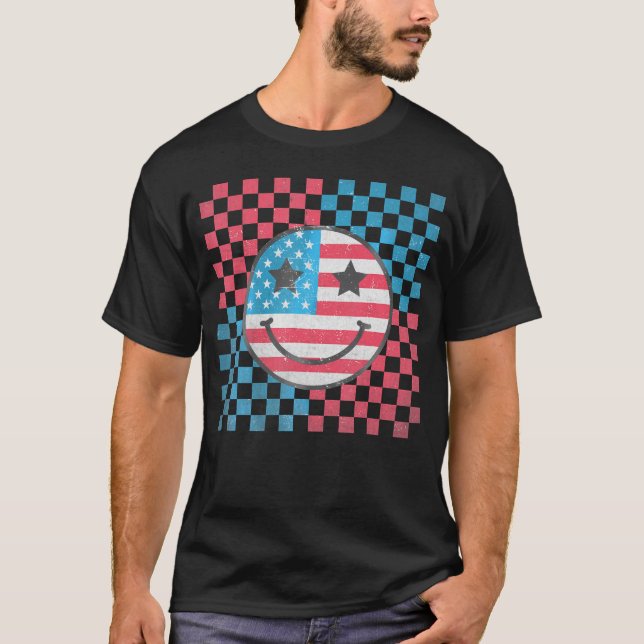 Camiseta Estados Unidos Vibes Happy Face Smile American Fla (Anverso)