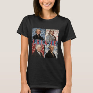 Camiseta Estados Unidos Vibes Retro 4 De Julio Presidentes
