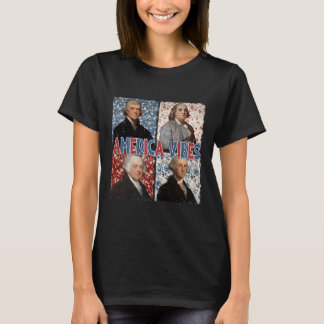 Camiseta Estados Unidos Vibes Retro 4 De Julio Presidentes 