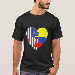 Camiseta Estados Unidos y Colombia flanquean el corazón