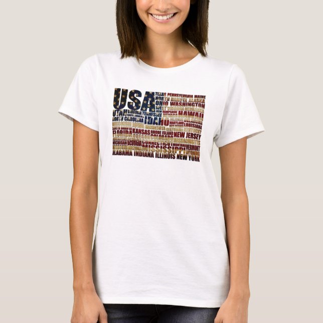 Camiseta Estados Unidos y sus estados federales en estrella (Anverso)