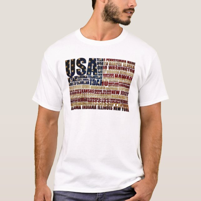 Camiseta Estados Unidos y sus estados federales en estrella (Anverso)
