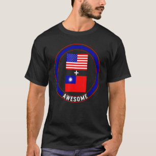 Camiseta Estados Unidos Y Taiwán Impresionante Bandera Esta