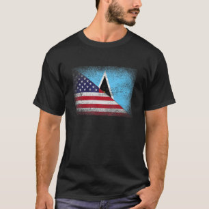 Camiseta Estadounidense Bandera Santa Lucía Hombres Patriot