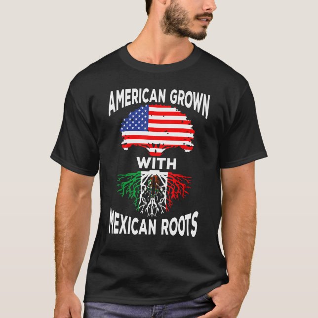 Camiseta Estadounidense con Patrimonio Mexicano De Raíces M (Anverso)