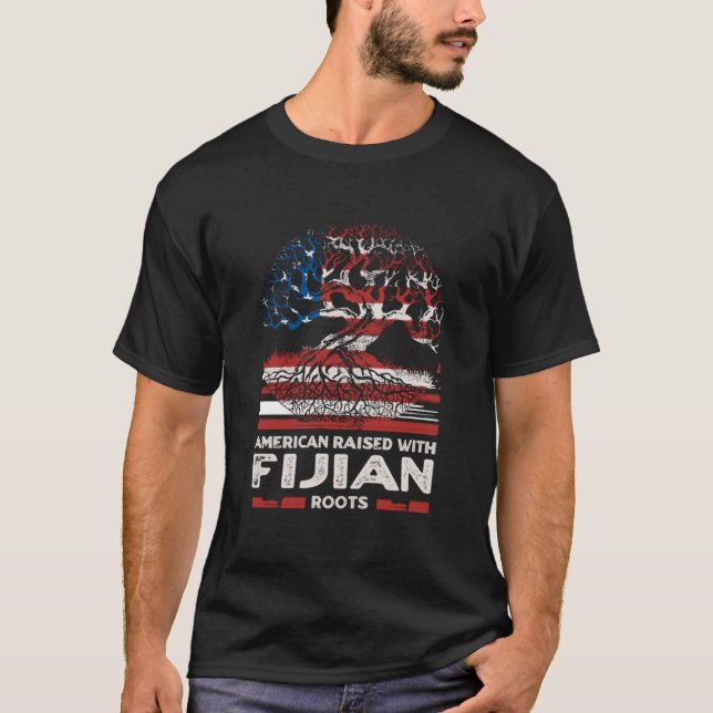 Camiseta Estadounidense con raíces fiyianas Patriótico Fiyi (Anverso)