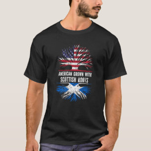 Camiseta Estadounidense Crecer Con Raíces Escocesas Bandera