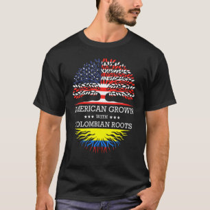 Camiseta Estadounidense Crecido Con Raíces Colombianas Band