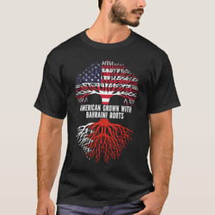 Camiseta Estadounidense creció con Bahréin Rota Bandera de 