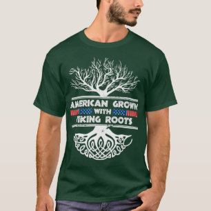 Camiseta Estadounidense creció con raíces vibrantes escandi