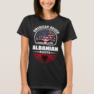 Camiseta Estadounidense Criado Con Raíces Albanesas Albanés