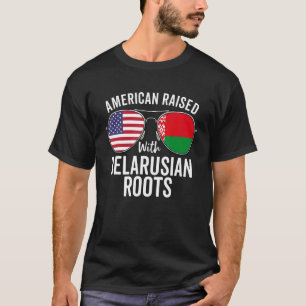 Camiseta Estadounidense Criado Con Raíces Bielorrusas Eeuu 