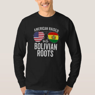 Camiseta Estadounidense Criado Con Raíces Bolivianas Usa Bo