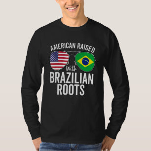 Camiseta Estadounidense Criado Con Raíces Brasileñas Usa Br