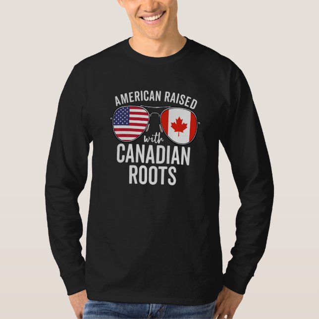 Camiseta Estadounidense Criado Con Raíces Canadienses Usa C (Anverso)