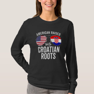 Camiseta Estadounidense Criado Con Raíces Croatas Usa Croac
