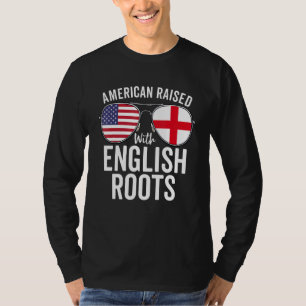 Camiseta Estadounidense Criado Con Raíces Inglesas Ee. Uu. 