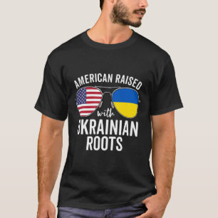 Camiseta Estadounidense Criado Con Raíces Ucranianas Estado