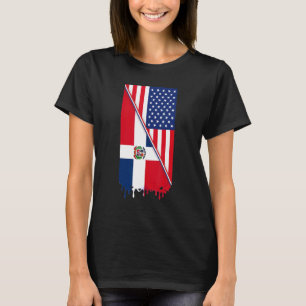Camiseta Estadounidense Criado Con Rotos Dominicanos Con Ba