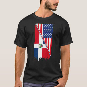 Camiseta Estadounidense Criado Con Rotos Dominicanos Con Ba