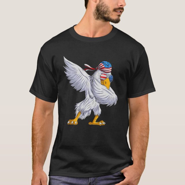 Camiseta Estadounidense Dabbing Eagle Bandera Estadounidens (Anverso)