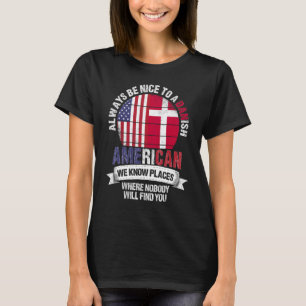 Camiseta Estadounidense Danés Conocemos Lugares Donde El Pa