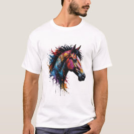 Camiseta estadounidense de caballos Curly Bashkir