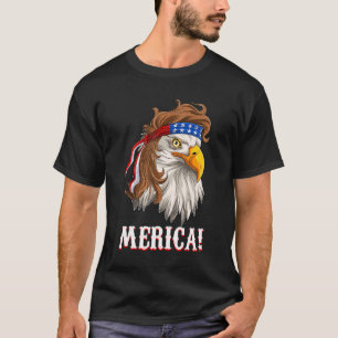 Camiseta Estadounidense Eagle Mullet Merica Hombres Mujeres