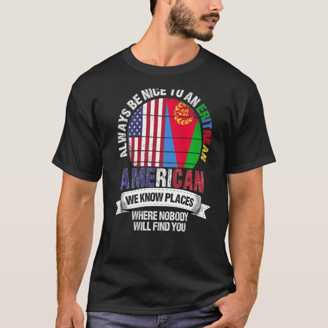 Camiseta Estadounidense eritreo conocemos lugares donde cae (Anverso)