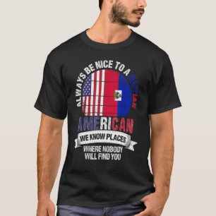 Camiseta Estadounidense haitiano conocemos lugares donde vi
