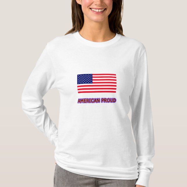 Camiseta Estadounidense Orgulloso De La Plantilla De Zazzle (Anverso)