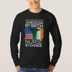 Camiseta Estadounidense Por Enfermera De Nacimiento Por Ele