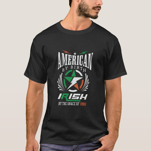 Camiseta Estadounidense Por Nacimiento Irlandés Por La Grac (Anverso)