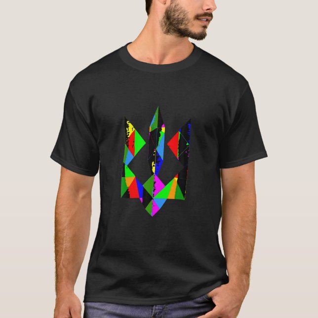 Camiseta estadounidense ucraniana apoya tridente a (Anverso)