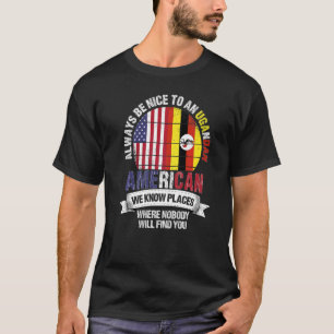 Camiseta Estadounidense ugandés conocemos lugares donde el