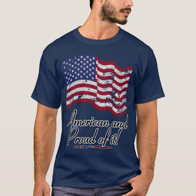 Camiseta ¡Estadounidense y orgulloso de ello! (Anverso)