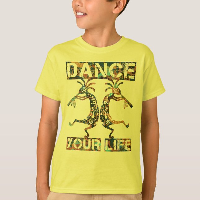 Camiseta Estadounidenses nativos Kokopelli - Baile tu vida  (Anverso)