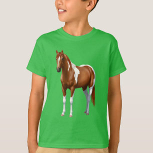 Camiseta Estallido de caballo de pinto de castaño de sorrel