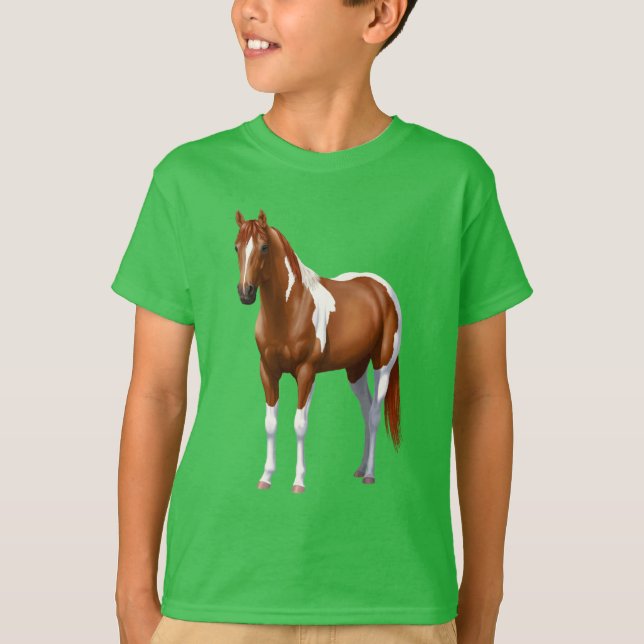 Camiseta Estallido de caballo de pinto de castaño de sorrel (Anverso)